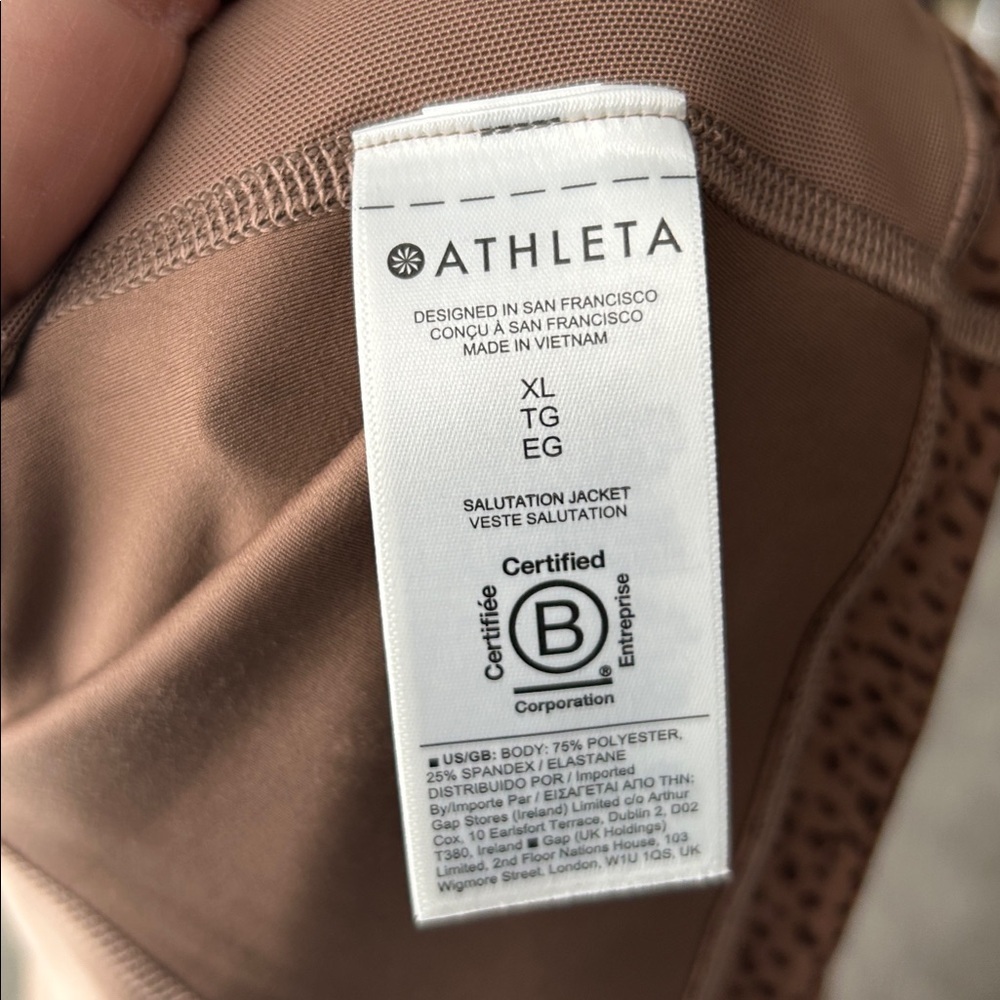 ATHLETA FULL ZIP JACKET XL BROWN - Picture 8 of 11
